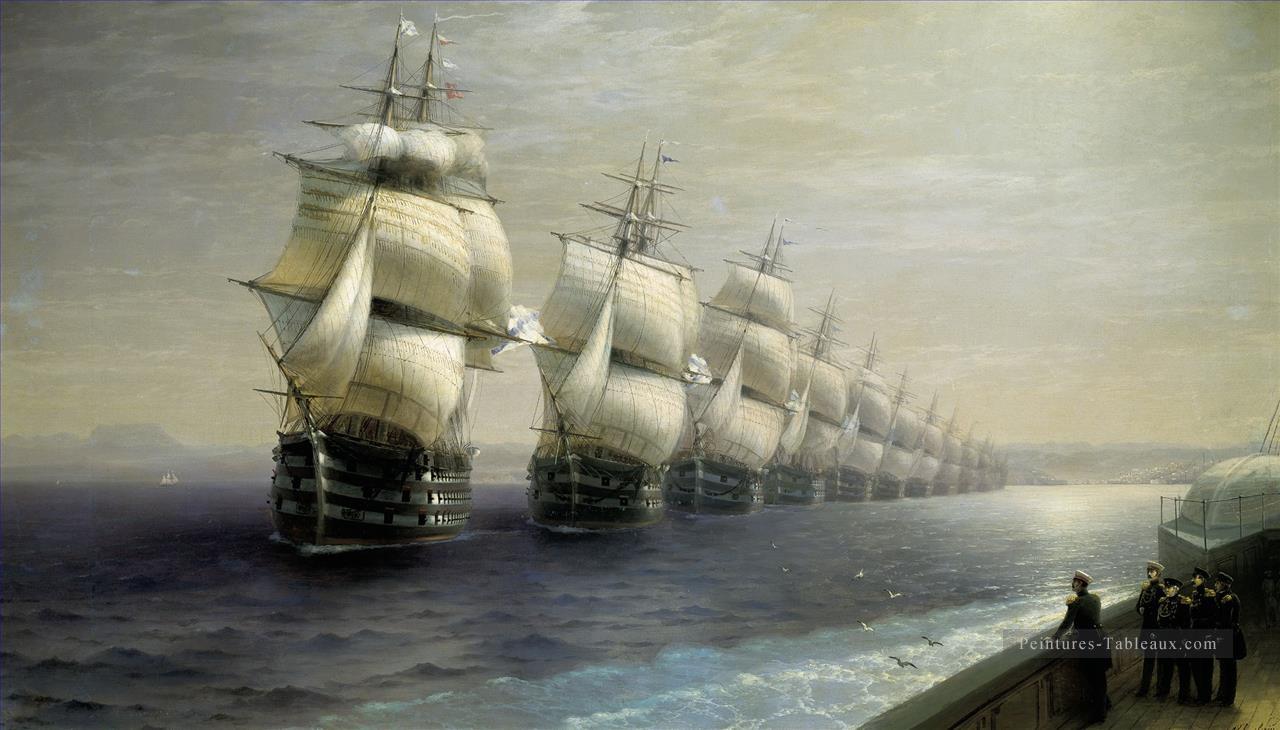 défilé de la flotte de la mer Noire Romantique Ivan Aivazovsky russe Peintures à l'huile